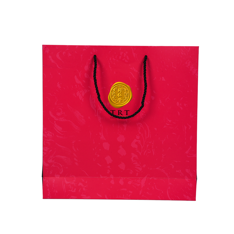 Hvid karton-bærepose i lodret stil til sundhedstilskud