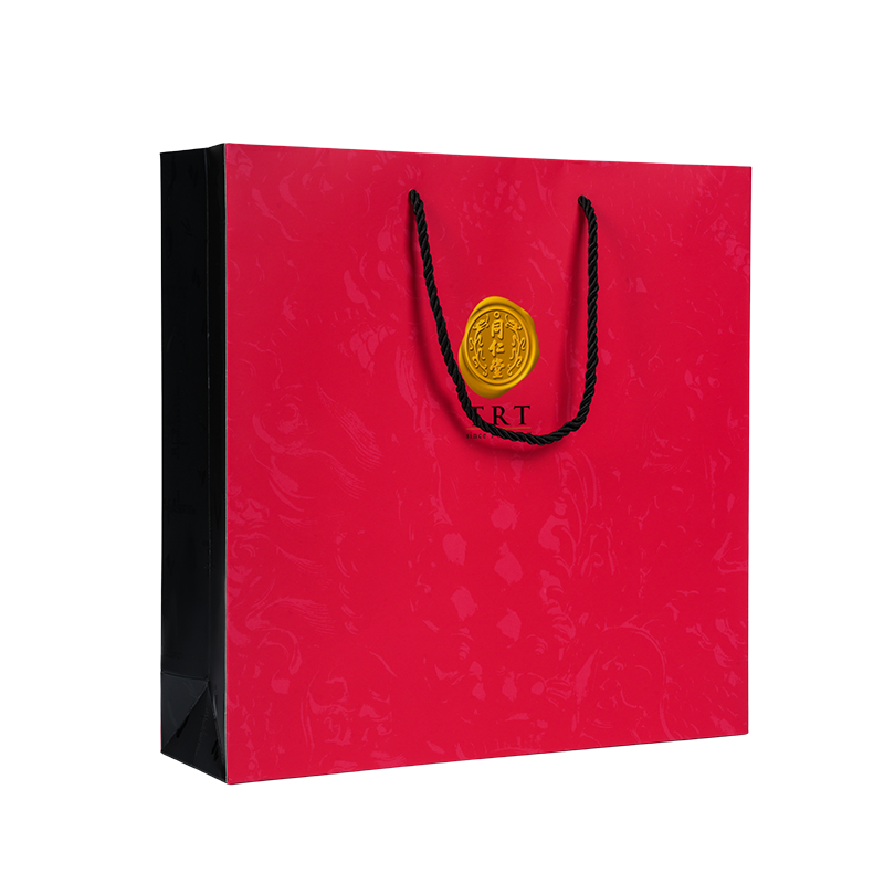 Hvid karton-bærepose i lodret stil til sundhedstilskud