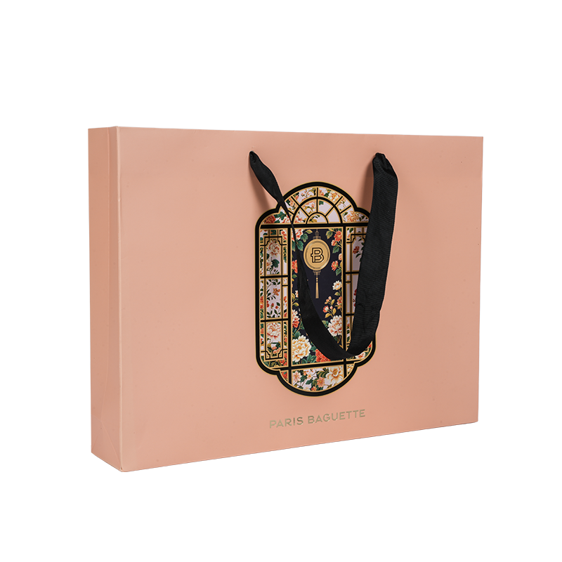 Vandafvisende håndtag kraft/hvid pap kagebærepose