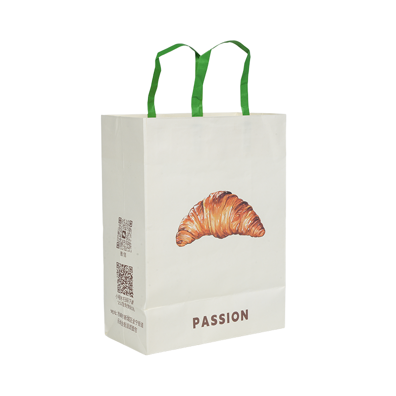 Vandafvisende håndtag kraft/hvid pap kagebærepose