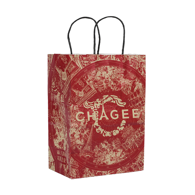 Varmstempling præget hvid pappapirpose til parfumeemballage