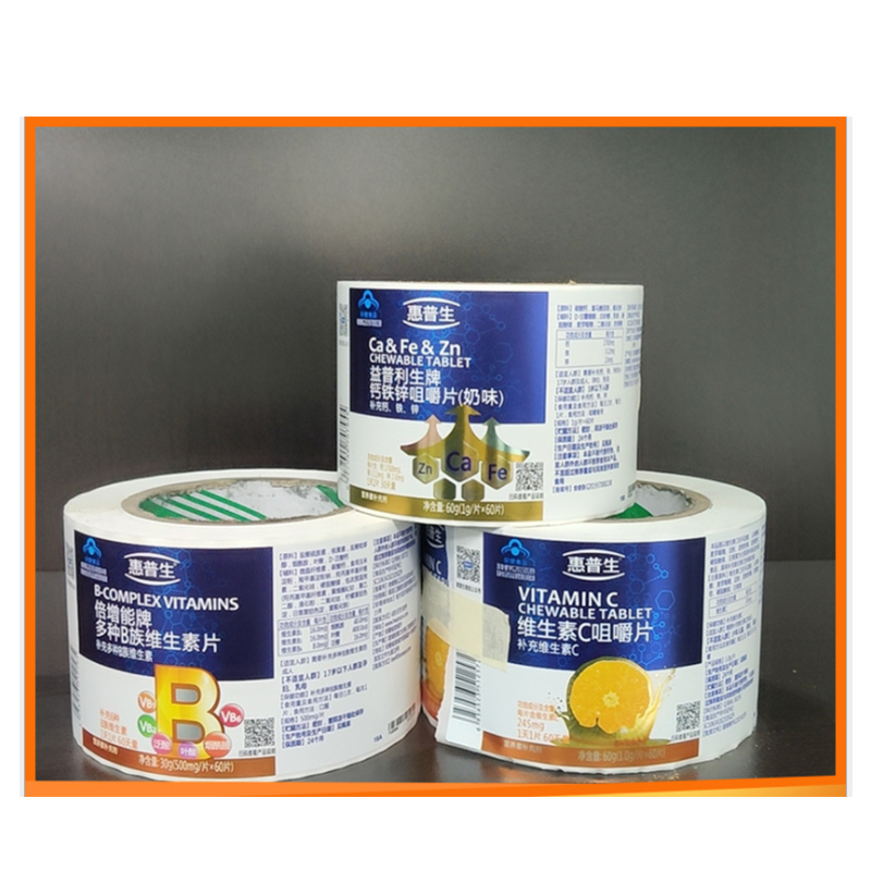 Selvklæbende etiketter til kosttilskud